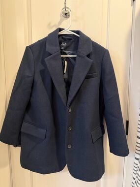 GAP, Ws Petite M- Navy Pea Coat with Notch Lapel